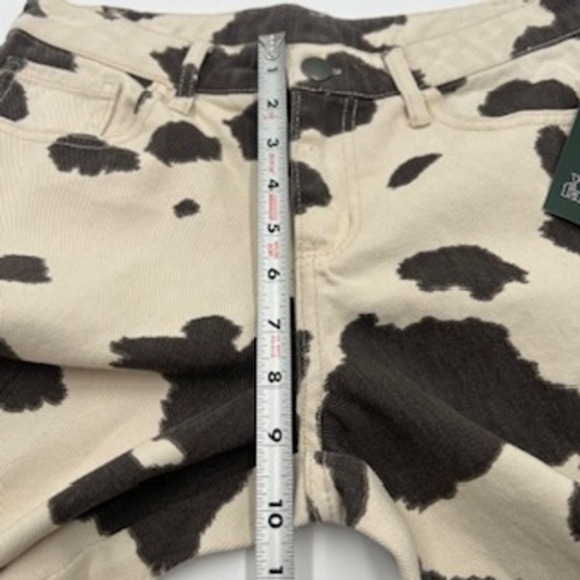 Wild Fable Womens Brown Cow Print High Rise Wide Leg Denim Pants XS New - Picture 8 of 13